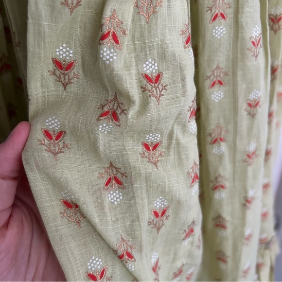 CB Positano Floral Green Tiered Tie Straps Midi Maxi Dress Cottagecore - Picture 6 of 8